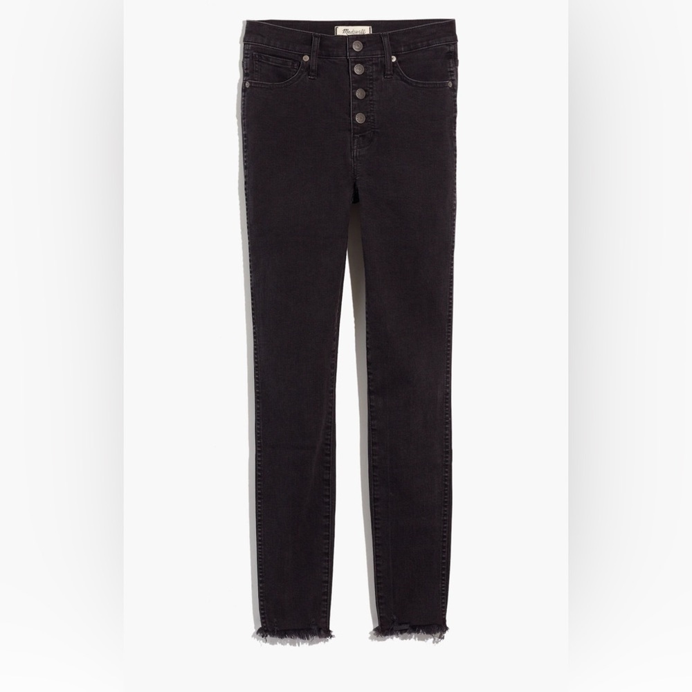 MADEWELL 10” HIGH RISE SKINNY JEANS BERKELEY BLACK BUTTON THROUGH EDITION 28 T